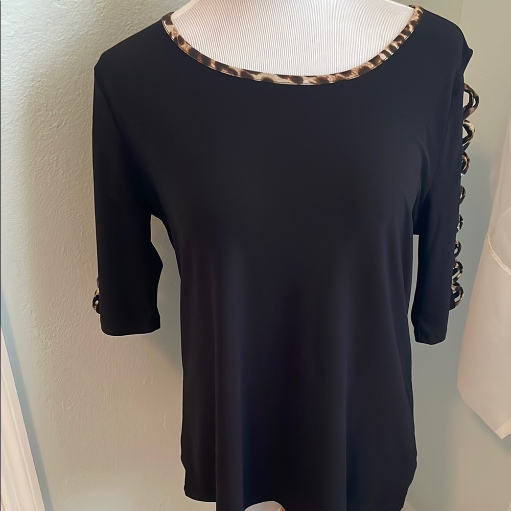 89th & Madison - Black Embellished Fitted top